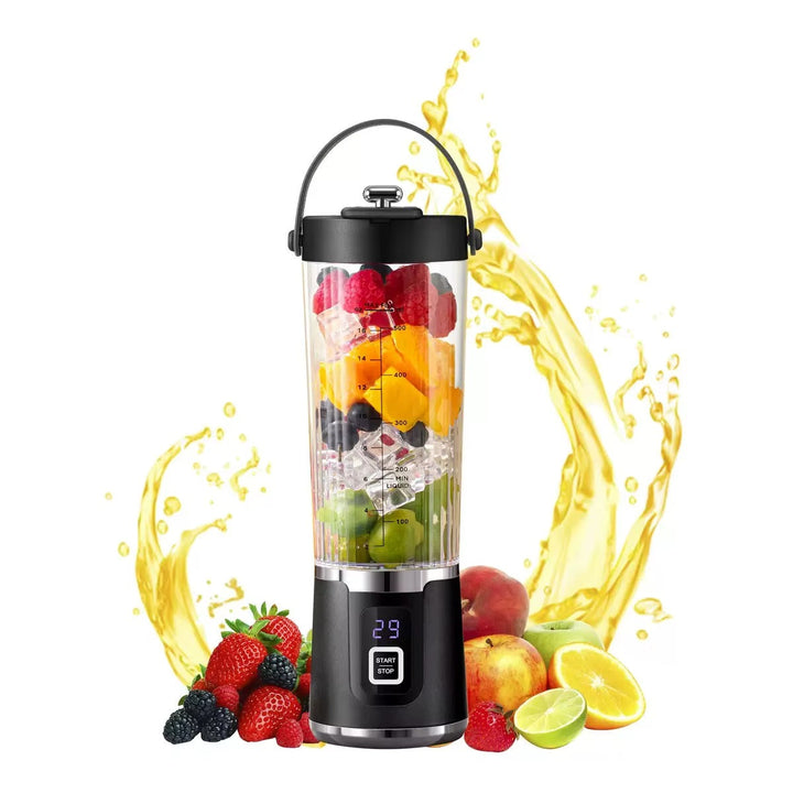 Frullatore Portatile Ricaricabile USB 500ml – Blender Multifunzione ad Alta Potenza con Lame in Acciaio Inox Klondo