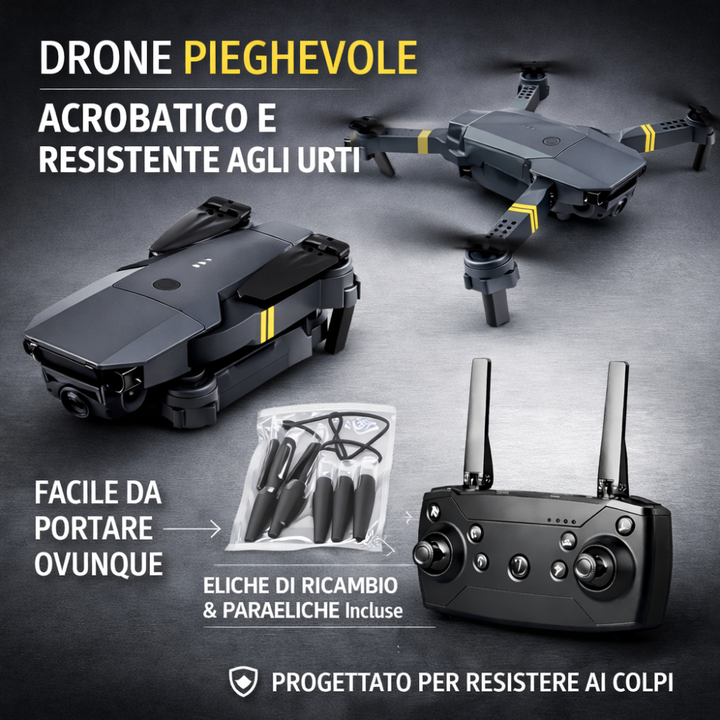 Drone Pieghevole Acrobatico – Resistente agli Urti – Telecamera Full HD 1080P Klondo