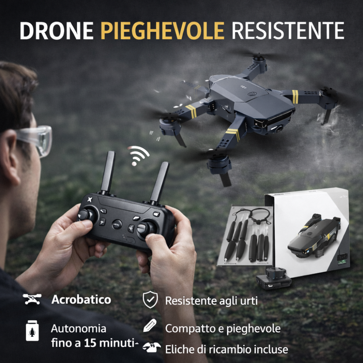 Drone Pieghevole Acrobatico – Resistente agli Urti – Telecamera Full HD 1080P Klondo