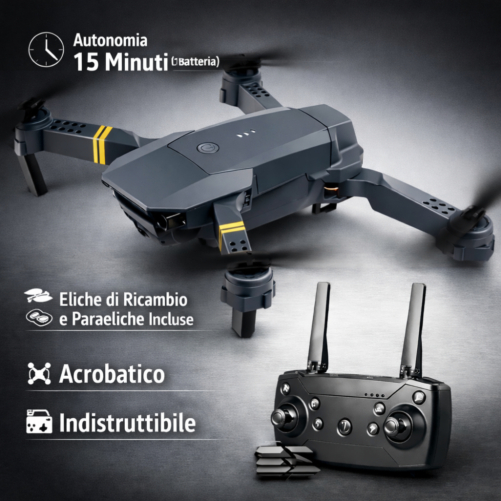 Drone Pieghevole Acrobatico – Resistente agli Urti – Telecamera Full HD 1080P Klondo