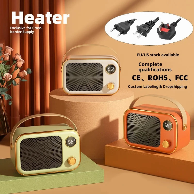 New Mini Electric Heater - Ceramic PTC Heating Warm Air Blower for Home Office Desktop Use Hinoki Milano