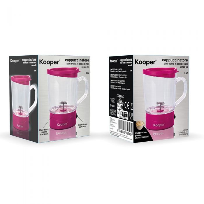 Cappuccinatore Kooper – Mini Frusta Elettrica Senza Fili, 3W Klondo