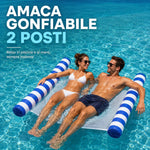 Amaca Gonfiabile Galleggiante 2 Posti per Mare e Piscina con Rete Traspirante – Materassino Relax Pieghevole per Adulti Klondo