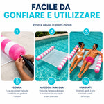 Amaca Gonfiabile Galleggiante 2 Posti per Mare e Piscina con Rete Traspirante – Materassino Relax Pieghevole per Adulti Klondo