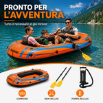 Gommone Gonfiabile 3 Posti con Remi e Pompa Inclusi – Barca Gonfiabile per Mare, Lago e Tempo Libero, Portata fino a 200 kg Klondo