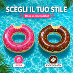 Ciambella Gonfiabile a Forma di Donut Ø100 cm – Salvagente Gonfiabile per Mare e Piscina, Disponibile Rosa o Cioccolato Klondo