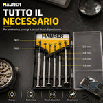Set Cacciaviti di Precisione Maurer 6 Pezzi – Kit per Orologi, Elettronica, Smartphone e Piccole Riparazioni con Custodia Klondo