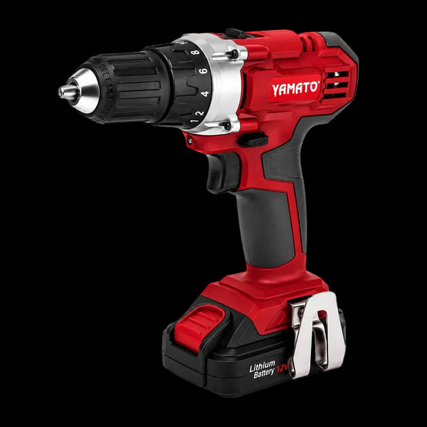Trapano Avvitatore a Batteria 12V Yamato, Batteria al Litio, 20 Nm, 2 Velocità, Mandrino Autoserrante 10 mm, Reversibile Klondo