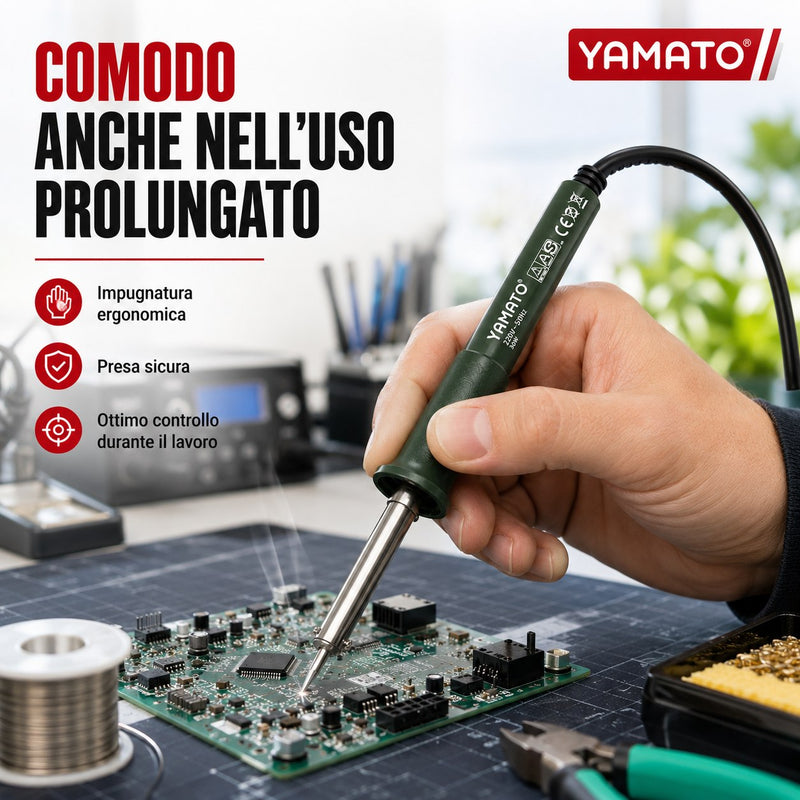 Saldatore Elettrico a Stilo Yamato 220V, Riscaldamento Rapido, Punta di Precisione Yamato