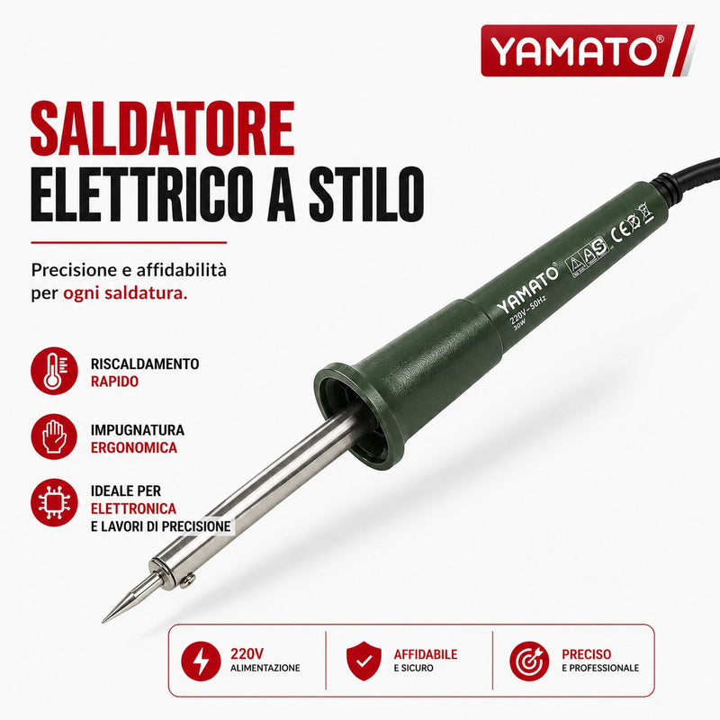 Saldatore Elettrico a Stilo Yamato 220V, Riscaldamento Rapido, Punta di Precisione Yamato