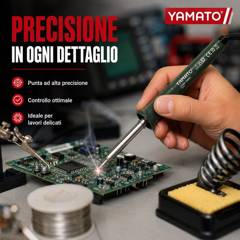 Saldatore Elettrico a Stilo Yamato 220V, Riscaldamento Rapido, Punta di Precisione Yamato