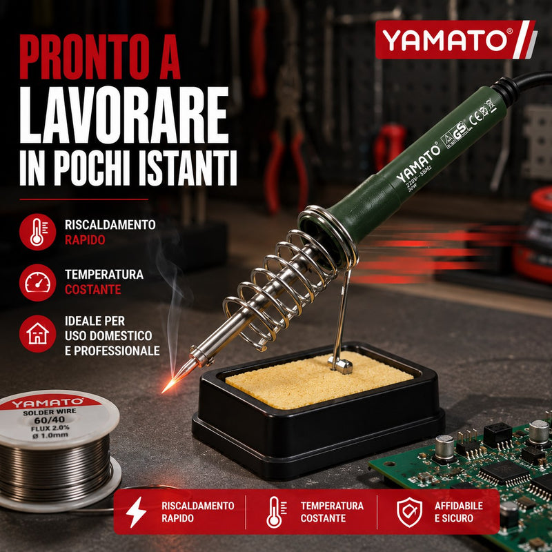 Saldatore Elettrico a Stilo Yamato 220V, Riscaldamento Rapido, Punta di Precisione Yamato