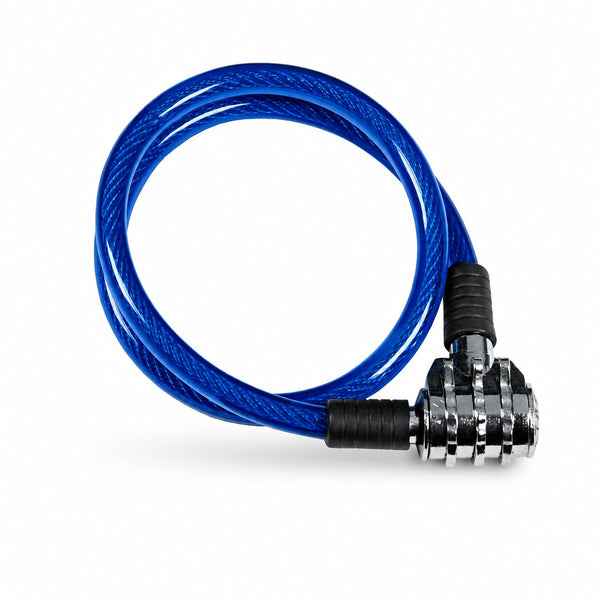 Lucchetto Bici Maurer a Combinazione 4 Cifre – Cavo in Acciaio Rivestito in PVC, Ø 8 mm, Lunghezza 55 cm, Blu Maurer
