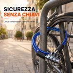 Lucchetto Bici Maurer a Combinazione 4 Cifre – Cavo in Acciaio Rivestito in PVC, Ø 8 mm, Lunghezza 55 cm, Blu Maurer