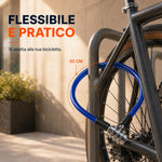 Lucchetto Bici Maurer a Combinazione 4 Cifre – Cavo in Acciaio Rivestito in PVC, Ø 8 mm, Lunghezza 55 cm, Blu Maurer