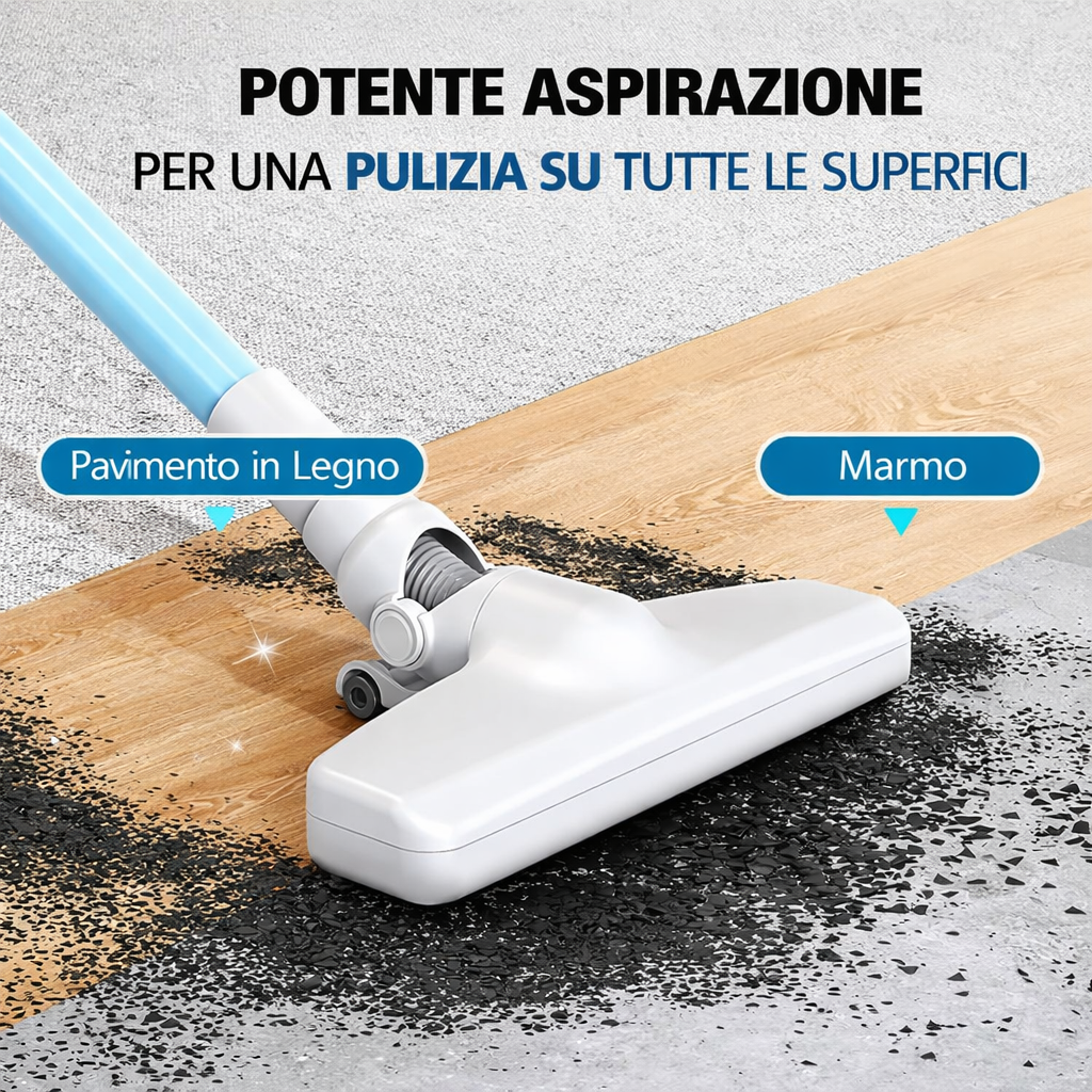 Aspirapolvere 12-in-1 Portatile e Verticale 800W – Ultra Leggero, Senza Sacco, con Accessori Multifunzione Klondo
