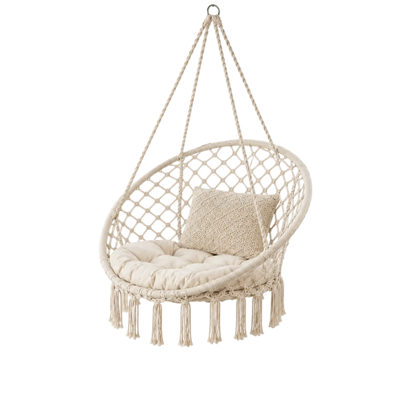 Amaca a Poltrona Sospesa in Cotone, Design Boho, per Interni ed Esterni Klondo