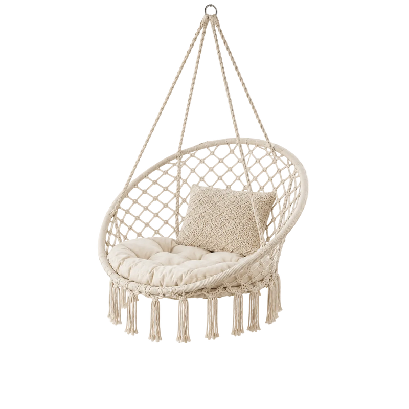 Amaca a Poltrona Sospesa in Cotone, Design Boho, per Interni ed Esterni Klondo