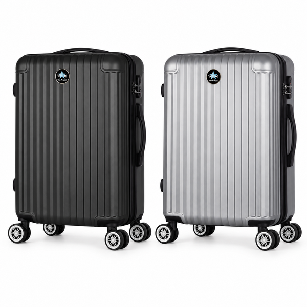Trolley Roma rigido da viaggio con 4 Ruote Removibili e Manico Telescopico, Corpo 40 × 26 × 20 cm, Nero o Argento Klondo