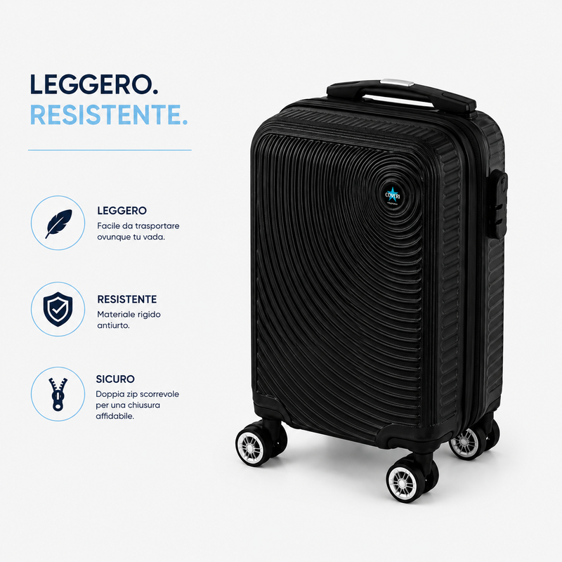 Mini Trolley Rigido con Ruote Rimovibili,  Bagaglio a Mano 40×26×20 cm con Serratura di Sicurezza Klondo