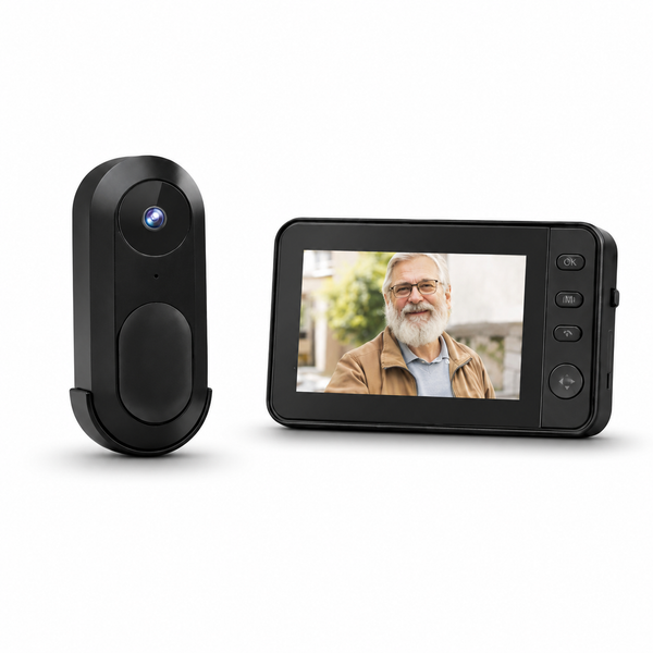 Videocitofono Smart Wireless con Monitor – Visione Notturna, Audio Bidirezionale, Supporto Micro SD Klondo