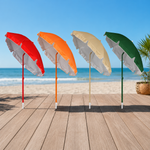 Ombrellone Mare 180 cm Inclinabile con Snodo – Palo in Acciaio – 4 Colori Disponibili – Rosso, Arancione, Beige, Verde Klondo