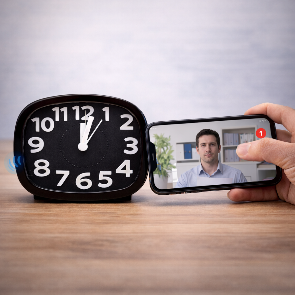 Orologio da Scrivania con Microcamera WiFi HD 1080P – Audio in Tempo Reale e Rilevamento Movimento da App Klondo