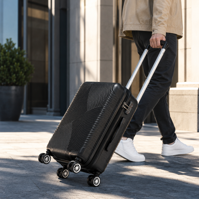 Trolley Rigido da Cabina 50x38x23 cm, Bagaglio a Mano, 4 Ruote Rimovibili 360°, Serratura a Combinazione Klondo