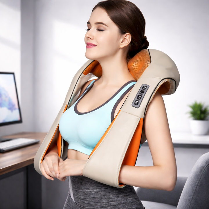 Massaggiatore Cervicale Shiatsu Pro con Calore – Relax Profondo per Collo, Spalle e Schiena Klondo