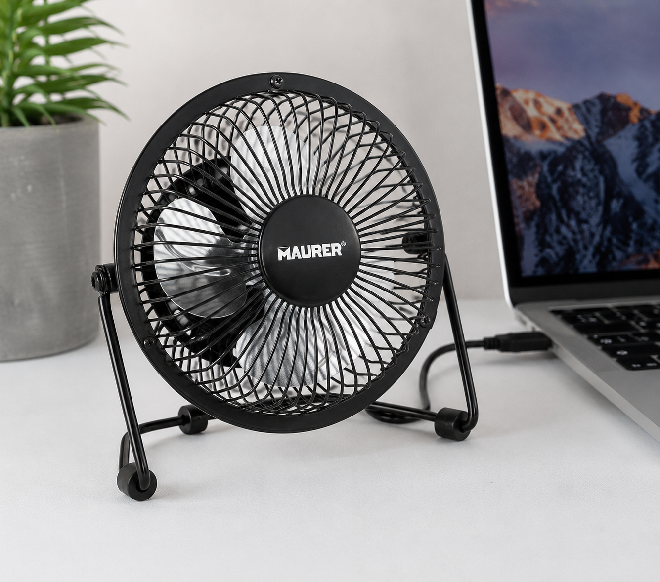 Ventilatore da Tavolo USB Maurer BEC 10 cm – Compatto, Silenzioso e Orientabile Klondo
