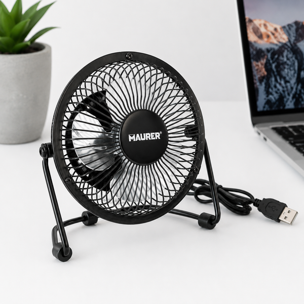 Ventilatore da Tavolo USB Maurer BEC 10 cm – Compatto, Silenzioso e Orientabile Klondo