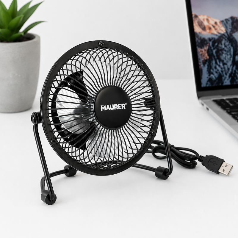 Ventilatore da Tavolo USB Maurer BEC 10 cm – Compatto, Silenzioso e Orientabile Klondo