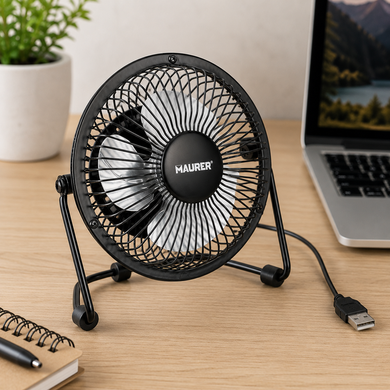 Ventilatore da Tavolo USB Maurer BEC 10 cm – Compatto, Silenzioso e Orientabile Klondo