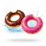 Ciambella Gonfiabile a Forma di Donut Ø100 cm – Salvagente Gonfiabile per Mare e Piscina, Disponibile Rosa o Cioccolato Klondo