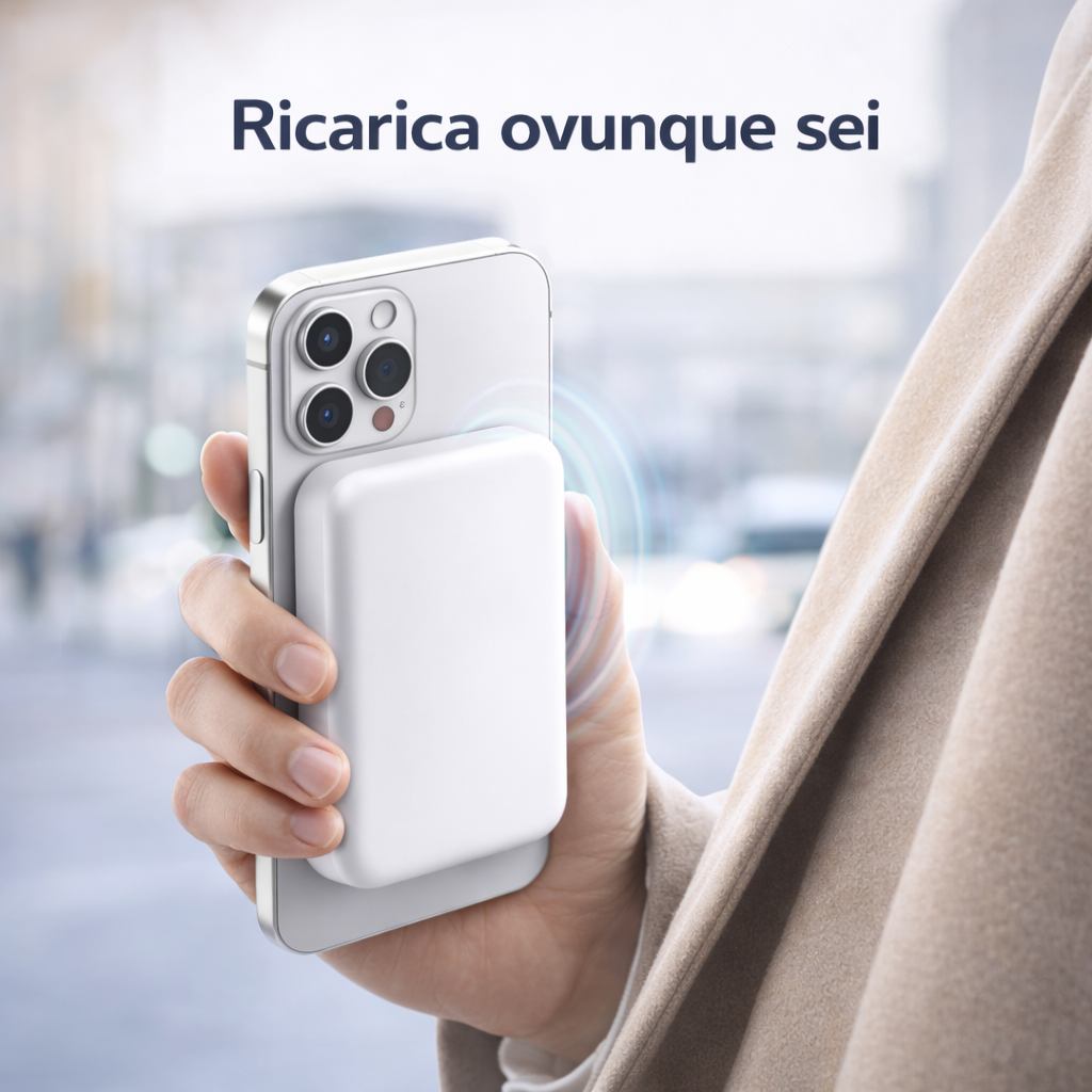 Power Bank Magnetico 20000mAh Wireless – Ricarica Rapida per iPhone e Smartphone Klondo