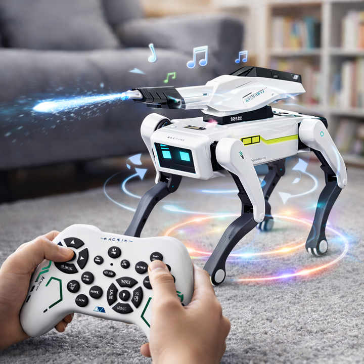 Robot Cane Mecha AI – Giocattolo Interattivo con Musica e Funzione Spruzzo Klondo