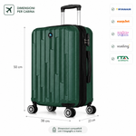 Trolley Rigido da Cabina 50x38x23 cm, Bagaglio a Mano Compatibile, 4 Ruote Girevoli 360°, Serratura a Combinazione Klondo