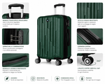 Trolley Rigido da Cabina 50x38x23 cm, Bagaglio a Mano Compatibile, 4 Ruote Girevoli 360°, Serratura a Combinazione Klondo