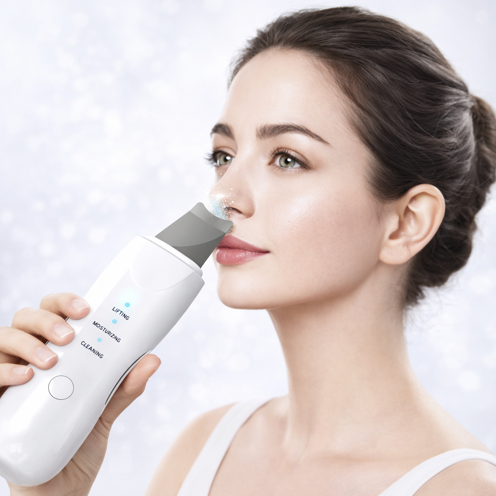 SkinPure Pro – Spatola Ultrasonica Viso 4-in-1 per Pulizia Profonda e Glow Effect Klondo