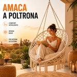 Amaca a Poltrona Sospesa in Cotone, Design Boho, per Interni ed Esterni Klondo