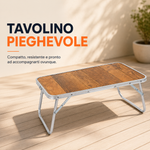 Tavolino Pieghevole da Campeggio 60 × 40 × 25,5 cm, Compatto e Resistente Klondo