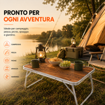 Tavolino Pieghevole da Campeggio 60 × 40 × 25,5 cm, Compatto e Resistente Klondo