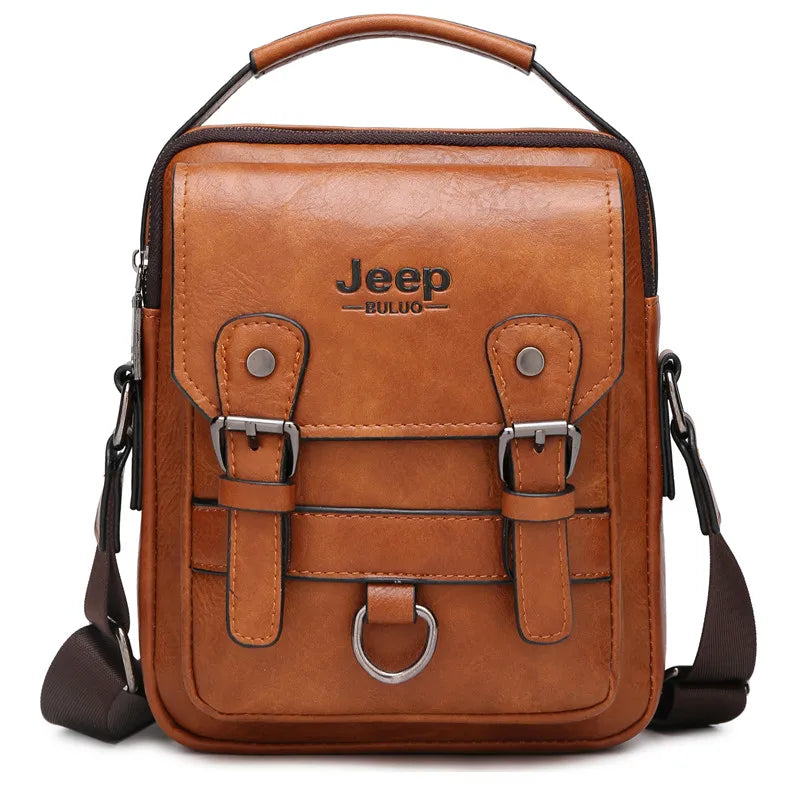 JEEP BULUO Multi-function Business Handbags Men New Man's Shoulder Bag Large Capacity Leather Messenger Bag Crossbody Big Brand Hinoki Milano