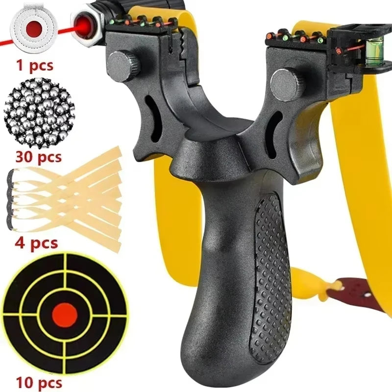 SYQT High Precision Shooting Package Slingshot Laser Precision Shooting Slingshot Outdoor Hunting Slingshot Catapult Hinoki Milano