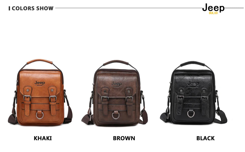 JEEP BULUO Multi-function Business Handbags Men New Man's Shoulder Bag Large Capacity Leather Messenger Bag Crossbody Big Brand Hinoki Milano
