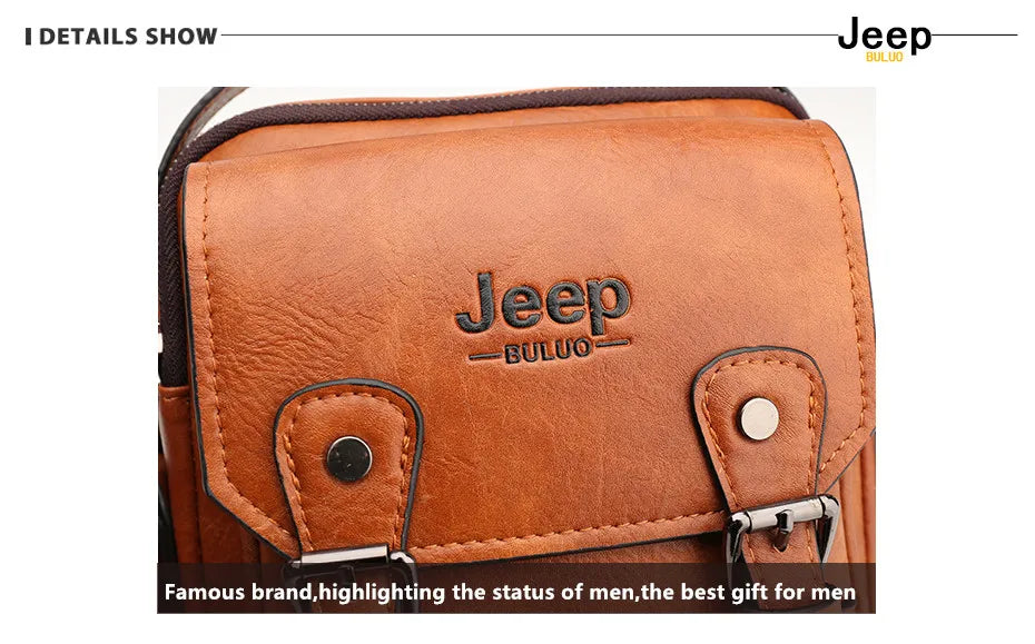 JEEP BULUO Multi-function Business Handbags Men New Man's Shoulder Bag Large Capacity Leather Messenger Bag Crossbody Big Brand Hinoki Milano