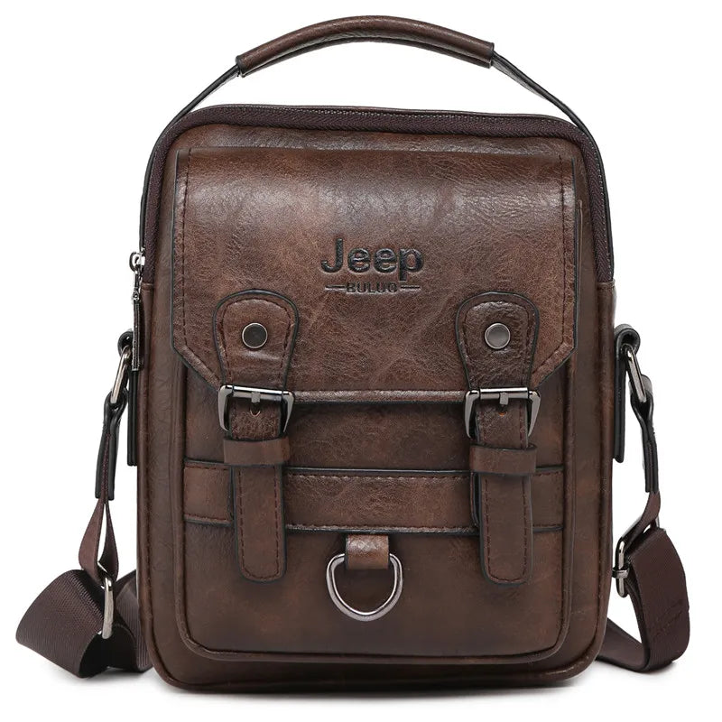 JEEP BULUO Multi-function Business Handbags Men New Man's Shoulder Bag Large Capacity Leather Messenger Bag Crossbody Big Brand Hinoki Milano