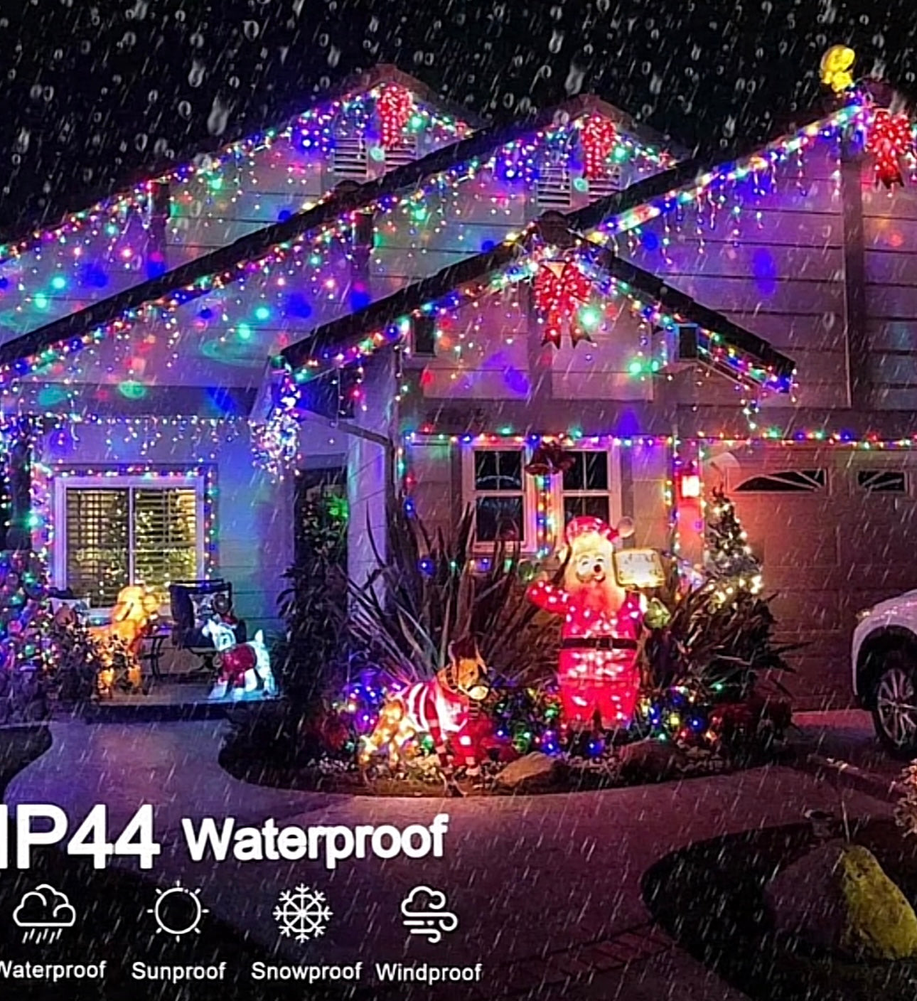 Tenda Luminosa 104 LED Multicolor – 150x70 cm | Effetto Cascata Magica Klondo