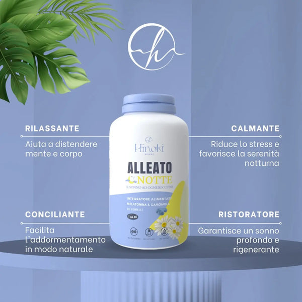 Integratore Alleato Notte in gommose, ideale per favorire un riposo tranquillo e senza interruzioni.