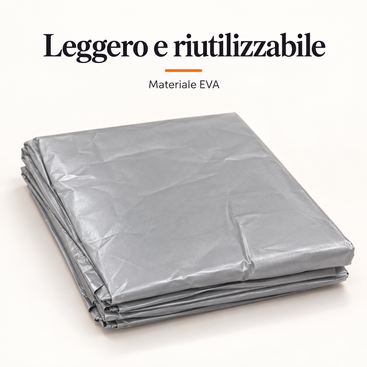 Telo Coprimoto Argento 205 × 125 cm in EVA – Resistente all’Acqua, Leggero e Riutilizzabile Klondo